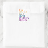 LGBTQA+ Pride maand regenboog vlag respecteren voo Vierkante Sticker (Tas)