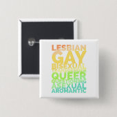 LGBTQA VIERKANTE BUTTON 5,1 CM (Voorkant /achterkant)