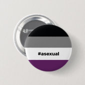 LGBTQI+ Asexual Pride Flag Ronde Button 5,7 Cm (Voorkant /achterkant)