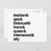 LGBTQI-LIJST BRIEFKAART (Voorkant / Achterkant)