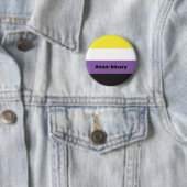 LGBTQI+ niet-Binaire Pride vlag Ronde Button 5,7 Cm (In situ)