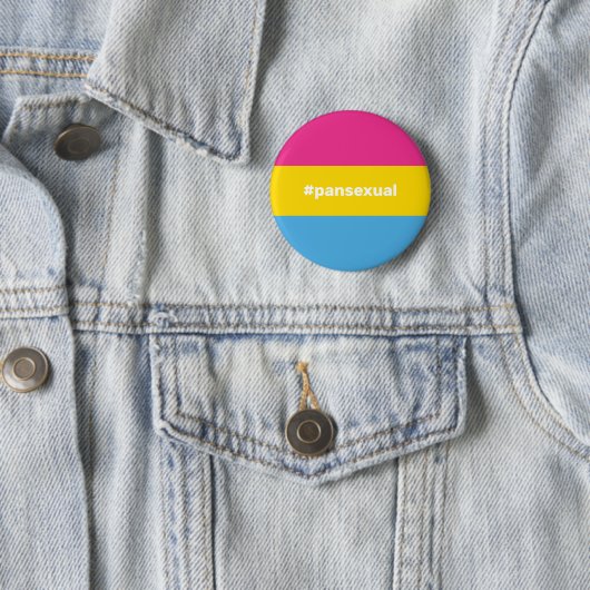 LGBTQI+ Pansexual Pride Flag Ronde Button 5,7 Cm (In situ)