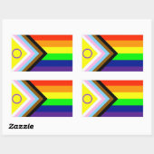 LGBTQI PRIDE FLAG RECHTHOEKIGE STICKER (Vel)