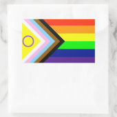 LGBTQI PRIDE FLAG RECHTHOEKIGE STICKER (Tas)