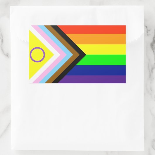 LGBTQI PRIDE FLAG RECHTHOEKIGE STICKER (Tas)