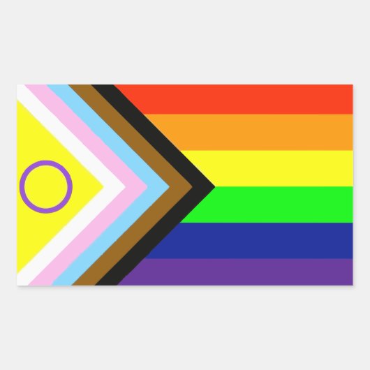 LGBTQI PRIDE FLAG RECHTHOEKIGE STICKER (Voorkant)
