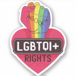 LGBTQI-rechten Rainbow Flag Fist Pride Maart Sticker
