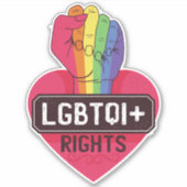 LGBTQI-rechten Rainbow Flag Fist Pride Maart Sticker (Voorkant)