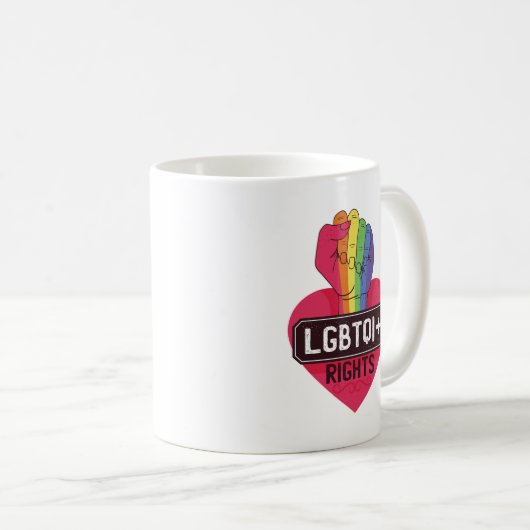 LGBTQI Rechten Regenboogvlag Vuist Pride Mars Koffiemok (Voorkant rechts)