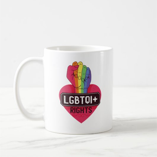 LGBTQI Rechten Regenboogvlag Vuist Pride Mars Koffiemok (Links)