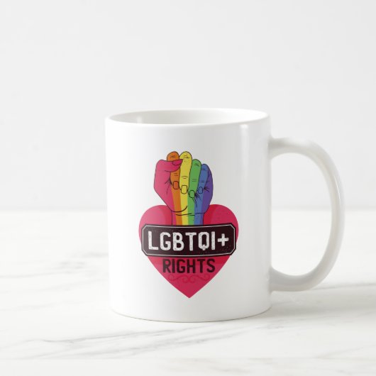 LGBTQI Rechten Regenboogvlag Vuist Pride Mars Koffiemok (Rechts)