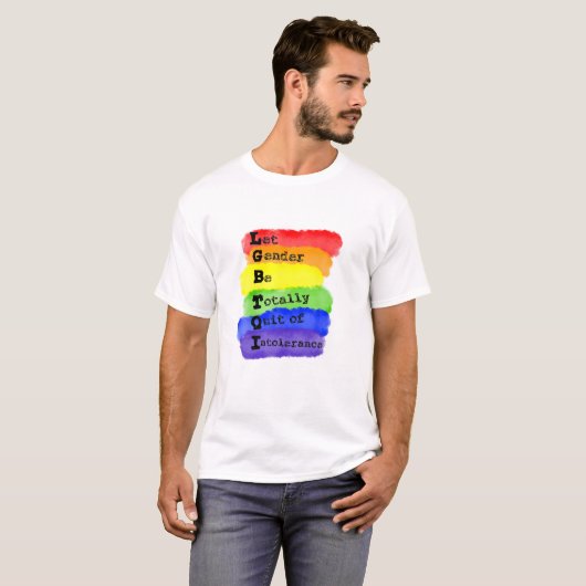 LGBTQI Tolerance Gender LGBT Rainbow Gay Lesbian C T-shirt (Voorkant volledig)