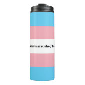 LGBTQI+ Transgender Pride Flag met uitspraak Thermosbeker (Voorkant)