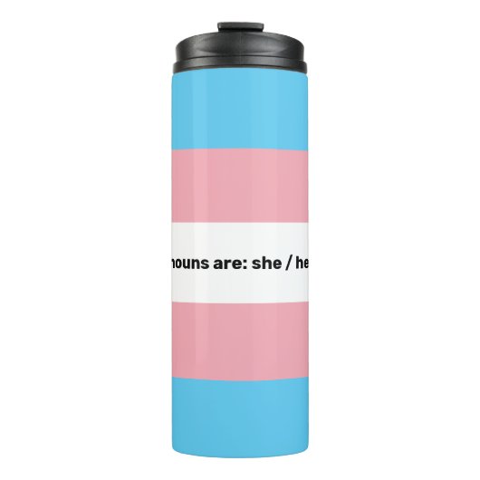 LGBTQI+ Transgender Pride Flag met uitspraak Thermosbeker (Voorkant)