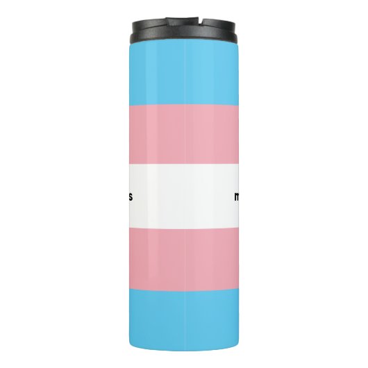 LGBTQI+ Transgender Pride Flag met uitspraak Thermosbeker (Achterkant)