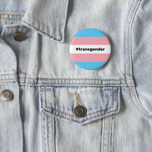 LGBTQI+ Transgender Pride Flag Ronde Button 5,7 Cm (In situ)