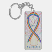 LGBTQIA Angel Rainbow Awareness Ribbon Sleutelhang Sleutelhanger (Voorkant Links)