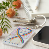 LGBTQIA Angel Rainbow Awareness Ribbon Sleutelhang Sleutelhanger (Voorkant Rechts)