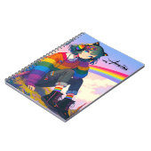 LGBTQIA+ Anime Meisje Lesbische Pride Gepersonalis Notitieboek (Linkerzijde)