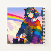 LGBTQIA+ Anime Meisje Lesbische Pride Gepersonalis Notitieboek (Achterkant)