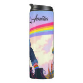 LGBTQIA+ Anime Meisje Lesbische Pride Gepersonalis Thermosbeker (Geroteerd rechts)