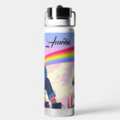 LGBTQIA+ Anime Meisje Lesbische Pride Gepersonalis Waterfles (Achterkant)