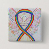 LGBTQIA Awareness Ribbon Custom Button Pin (Voorkant)