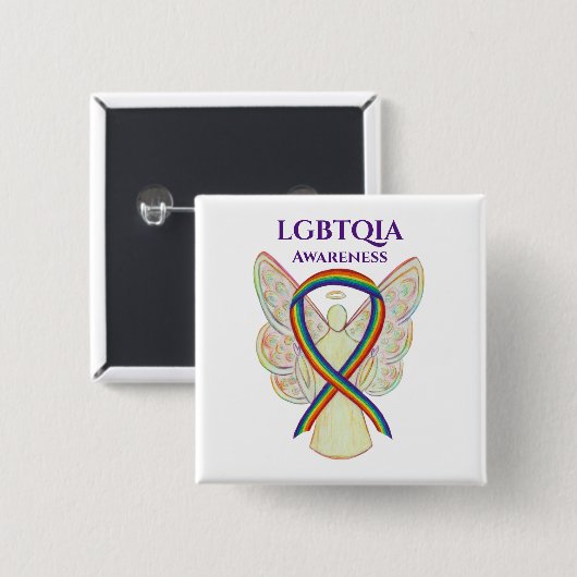 LGBTQIA Awareness Ribbon Custom Button Pin (Voorkant /achterkant)