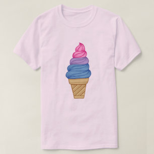 LGBTQIA+ Bisexual Pride Soft Serve Ice Cone T-shirt