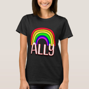 Lgbtqia- bondgenoot leuk regenboog en hart trots T T-shirt