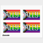 LGBTQIA+-bondgenoot | Regenboogvlag Rechthoekige Sticker (Vel)