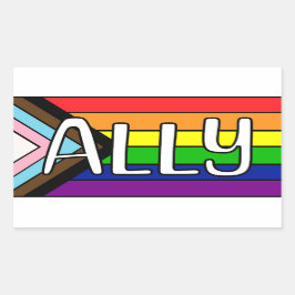 LGBTQIA+-bondgenoot | Regenboogvlag Rechthoekige Sticker