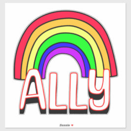 LGBTQIA+ Bondgenoot | Schattige Regenboog Steun Pr Sticker