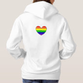 LGBTQIA+-bondgenoot | Schattigee Regenboog en Hart Hoodie (Achterkant)