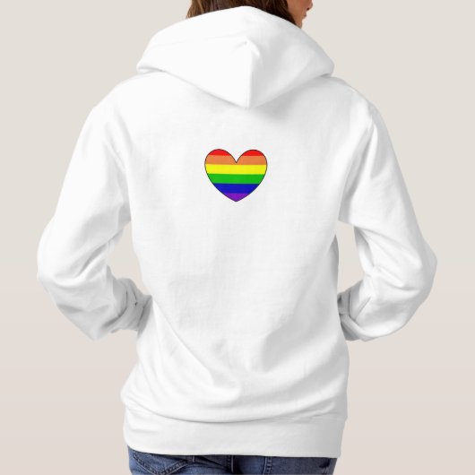 LGBTQIA+-bondgenoot | Schattigee Regenboog en Hart Hoodie (Achterkant)