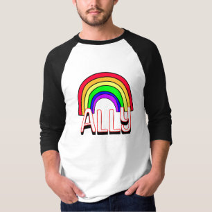 LGBTQIA+-bondgenoot Schattigee Regenboog en Hart T-shirt