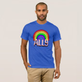 LGBTQIA+-bondgenoot | Schattigee Regenboog en Hart T-shirt (Voorkant volledig)