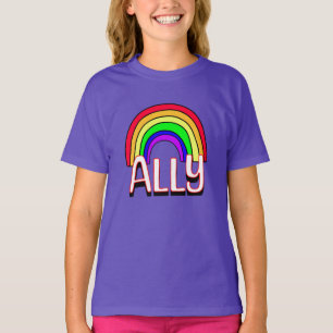 LGBTQIA+-bondgenoot Schattigee Regenboog en Hart T-shirt