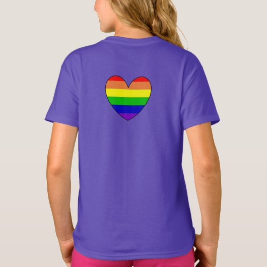 LGBTQIA+-bondgenoot | Schattigee Regenboog en Hart T-shirt (Achterkant)