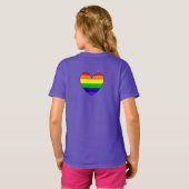 LGBTQIA+-bondgenoot | Schattigee Regenboog en Hart T-shirt (Achterkant volledig)