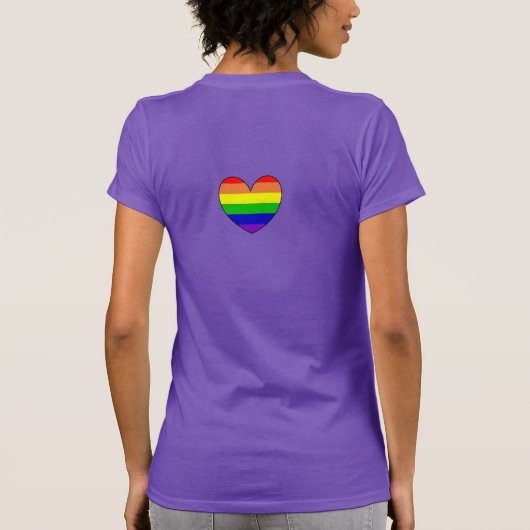 LGBTQIA+-bondgenoot | Schattigee Regenboog en Hart T-shirt (Achterkant)