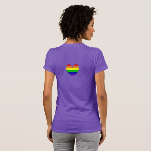 LGBTQIA+-bondgenoot | Schattigee Regenboog en Hart T-shirt (Achterkant volledig)