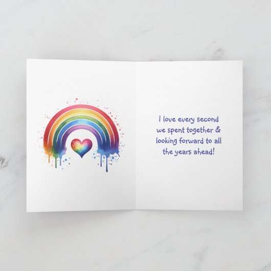 LGBTQIA+ | Fijn Jubileum mijn liefde Kaart (Binnen)