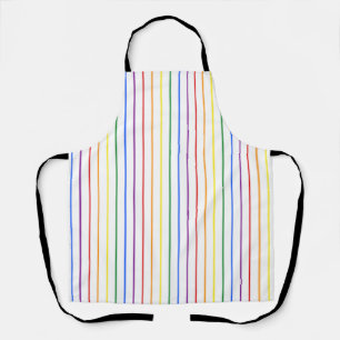 LGBTQIA Gay Pride 6 Stripe Rainbow Ticking Stripe Schort