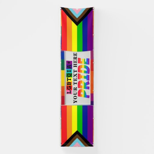 LGBTQIA+ GEPERSONALISEERDE GAY PRIDE Muur en Parad Spandoek (Verticaal)