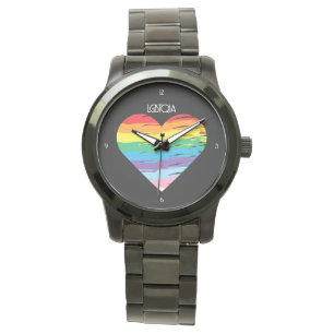 LGBTQIA HART, trots Rainbow Liefde Horloge