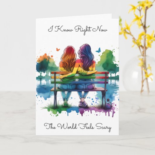 LGBTQIA+ | Ik weet dat de wereld eng voelt Kaart (Gele Bloem)