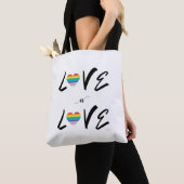 LGBTQIA LIEFDE is LIEFDE, Rainbow Flag Hart Canvas Tote Bag (Dichtbij)