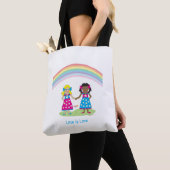 LGBTQIA LIEFDE is LIEFDE, Rainbow Flag Hart Canvas Tote Bag (Dichtbij)