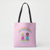 LGBTQIA LIEFDE is LIEFDE, Rainbow Flag Hart Canvas Tote Bag (Voorkant)